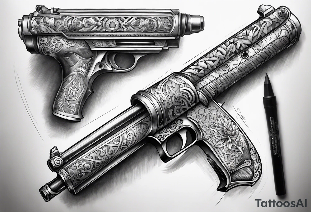 Weapons tattoo idea