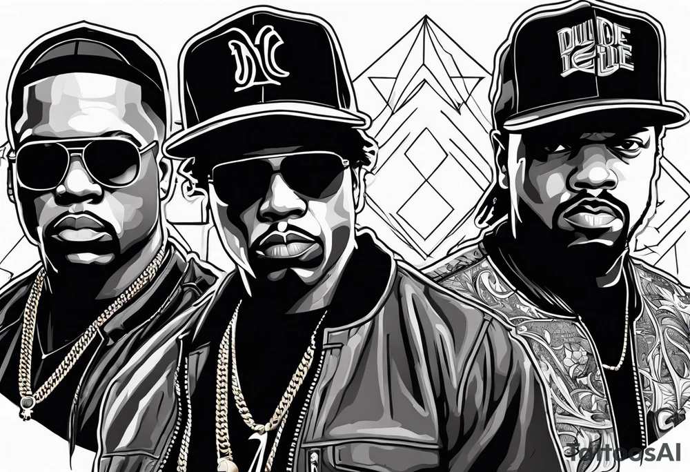 eazy e, dr dre and ice cube tattoo idea