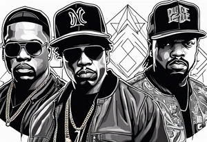 eazy e, dr dre and ice cube tattoo idea