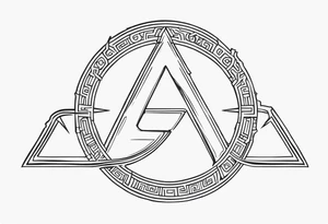 Ancient spartan omega trinity symbol tattoo idea