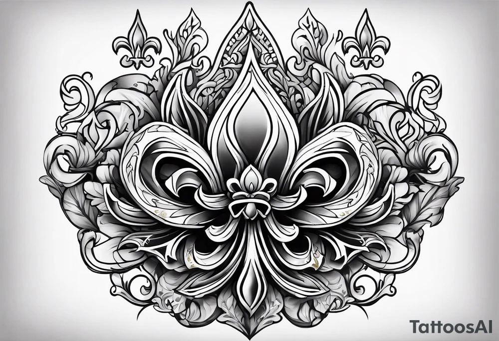 Fleur de lys de feu tattoo idea