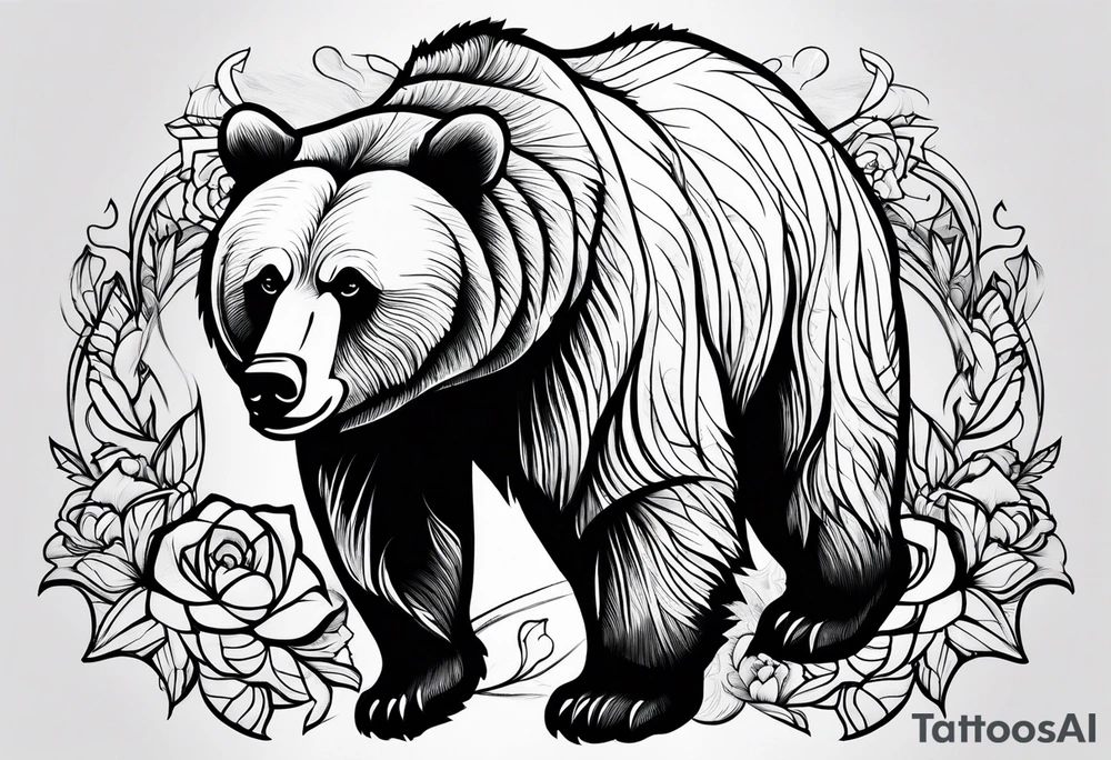 Mighty Grizzly Bear tattoo idea