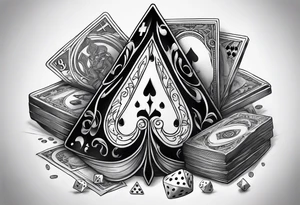 spades and dice and money tattoo idea