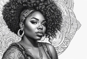 Thick black girl tattoo idea