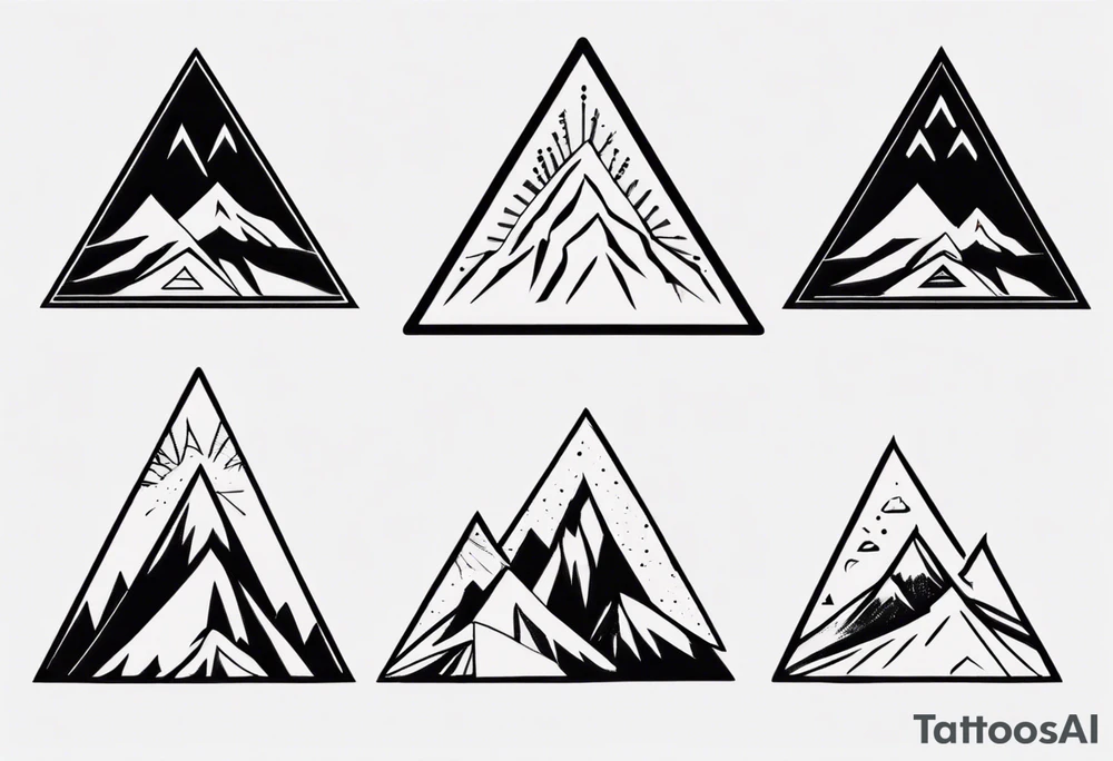 Four peak triangle mountains all connected tattoo idea