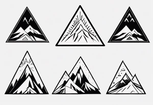 Four peak triangle mountains all connected tattoo idea
