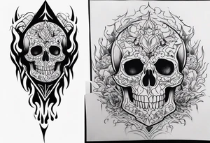 Burning skeleton tattoo idea