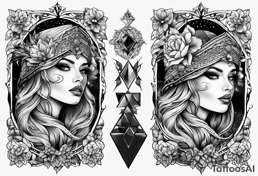 full body tattoo rectangle tattoo idea