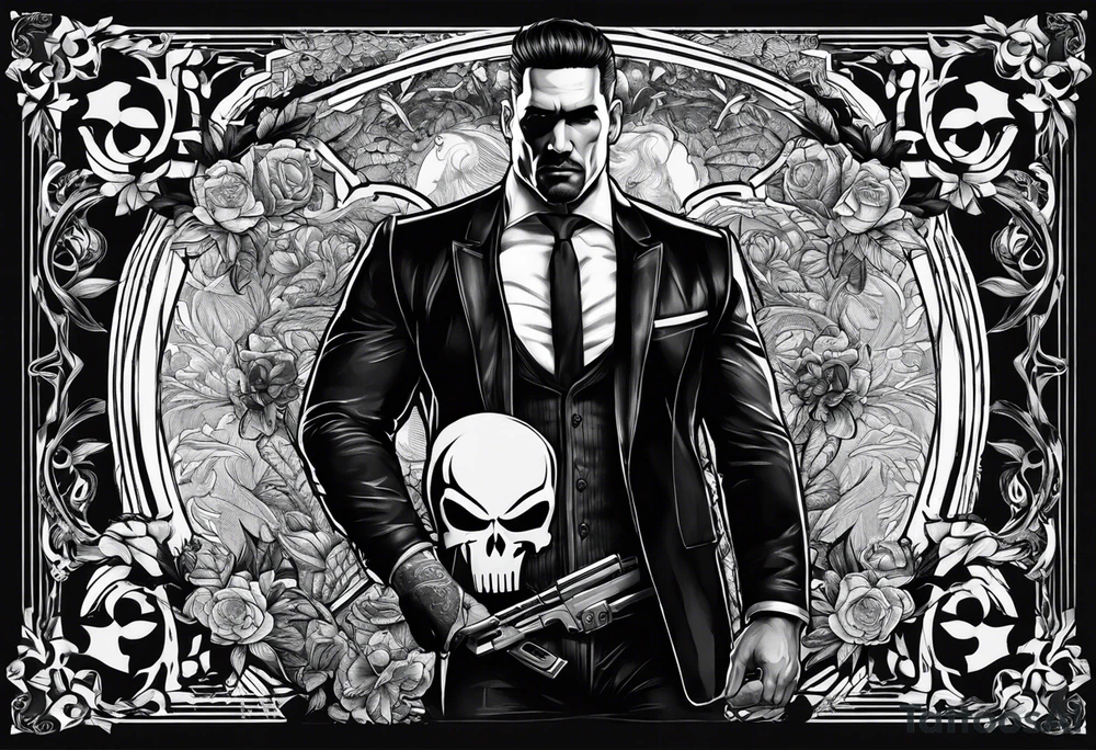 Manners Maketh Man with Punisher skull tattoo idea