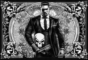 Manners Maketh Man with Punisher skull tattoo idea