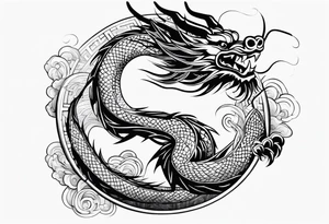 Chinese dragon in the shape of 2024 tattoo idea