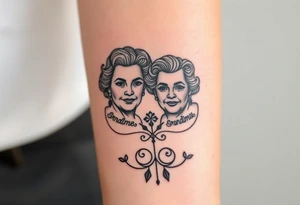 two of my grandmas who passed away and they both were born in 1958 with a design around them tattoo idea