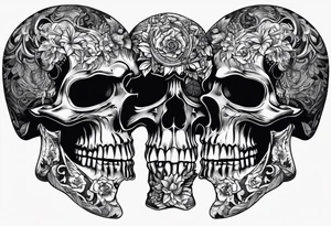 Two 1911 facing away from each other that together create a terrifying skull. tattoo idea