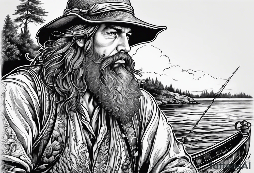 fisherman standing tattoo idea
