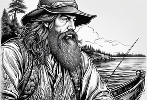 fisherman standing tattoo idea