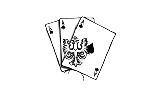 Poland symbol and poker cards Add casino money to it. tattoo idea