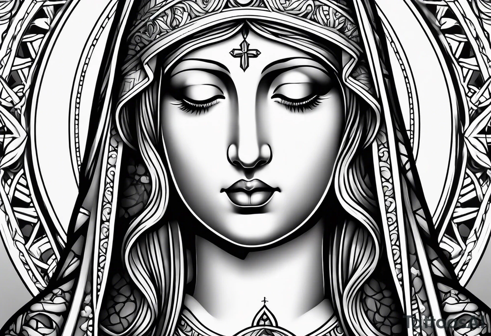 Virgin Mary tattoo idea