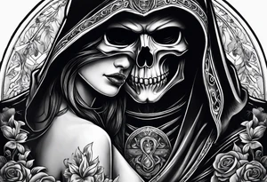 Grim reaper falls in love with human girl tattoo idea