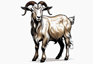 goat standing in two legs tattoo idea