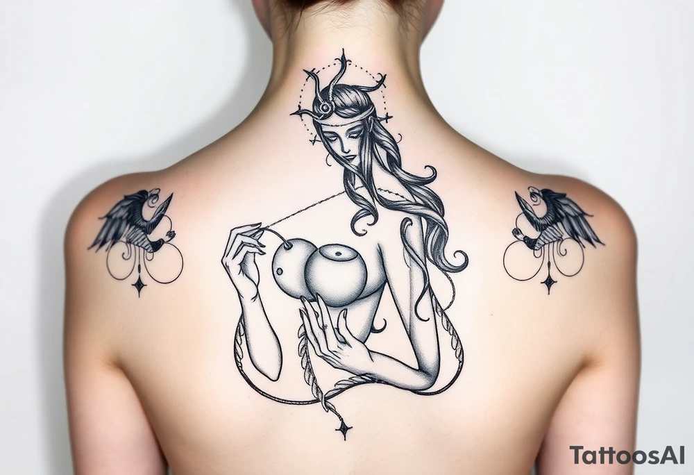 Eris goddess of chaos holding her golden apple tattoo idea