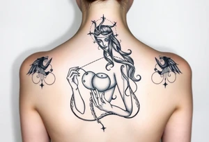 Eris goddess of chaos holding her golden apple tattoo idea