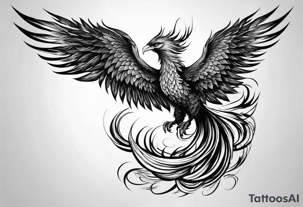 Phoenix on fire tattoo idea