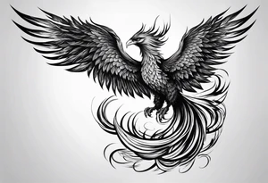 Phoenix on fire tattoo idea