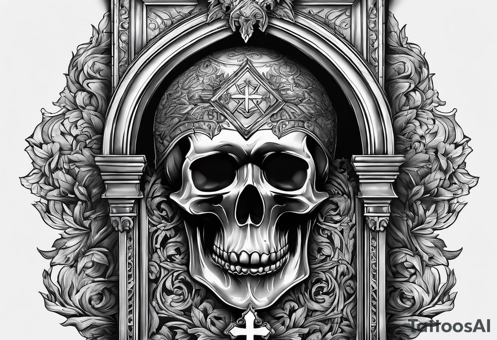 Tomb with cross tattoo idea