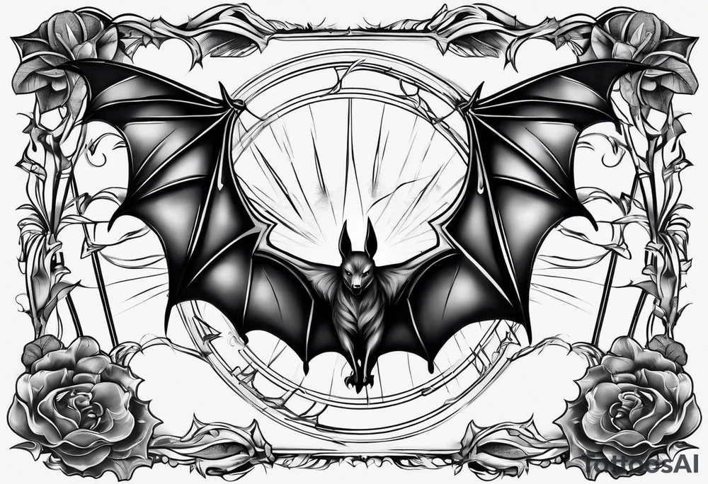 7 bats going through lightning tattoo idea