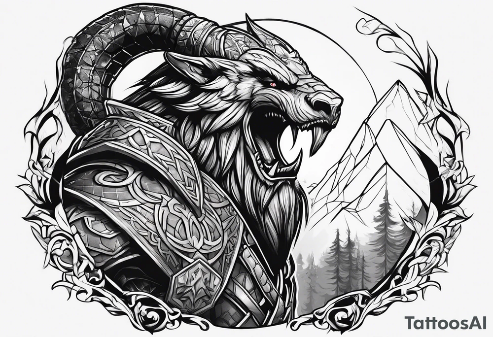 mimir from game God Of War tattoo idea