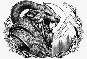 mimir from game God Of War tattoo idea