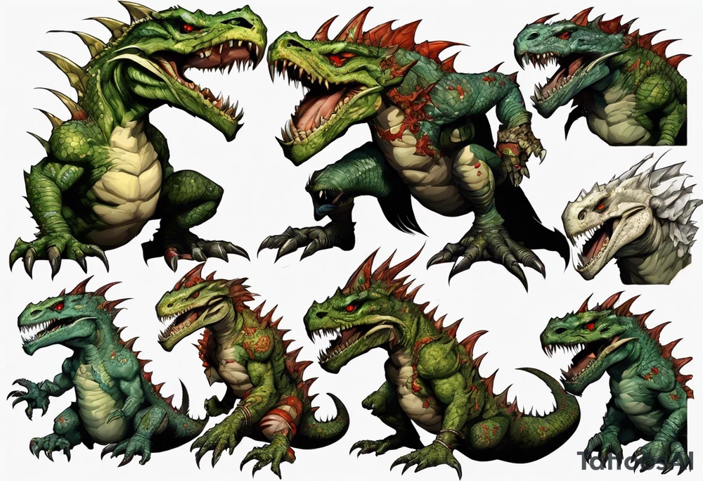 full heroes of might and magic 3 lizardman, happy and nice looking tattoo idea