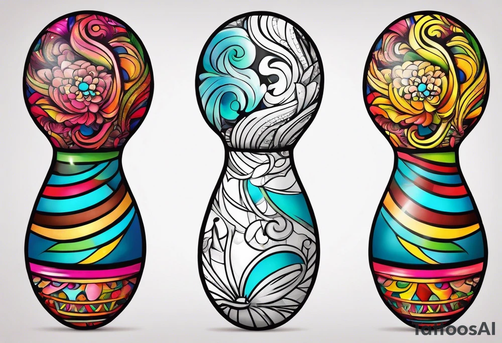 Colorfull maracas tattoo idea