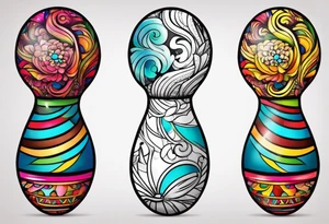 Colorfull maracas tattoo idea