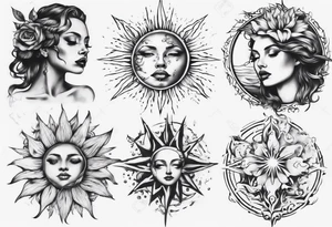 Wasser Nymphe Sonne tattoo idea