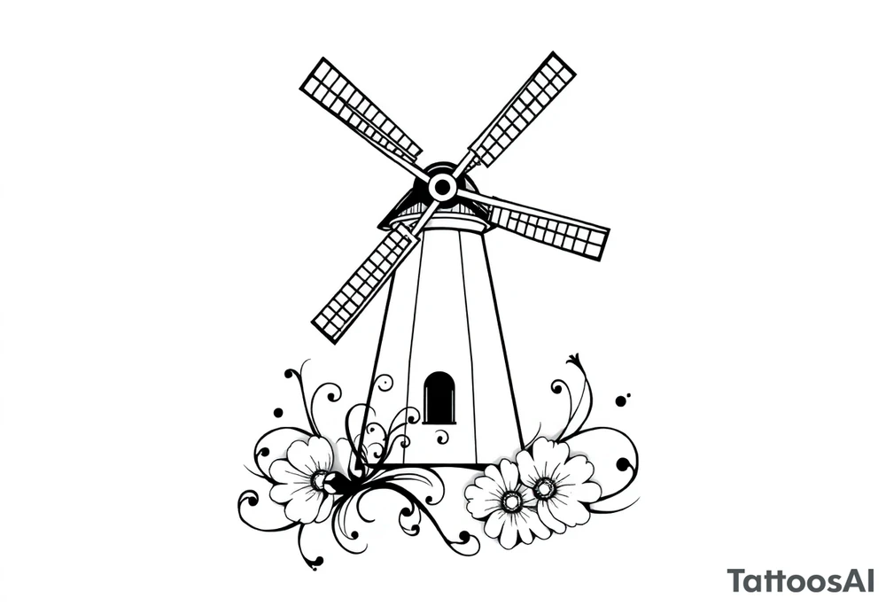 Dutch windmill tattoo idea