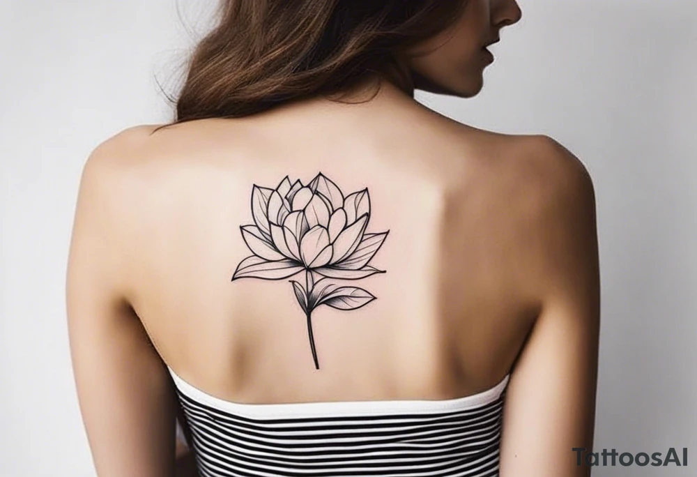 very small minimalist tattoo for female flower or landscape tattoo idea