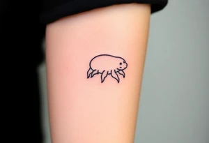 tardigrade, water bear, cute, baby, endurance, resilience, simple, 8 legs tattoo idea