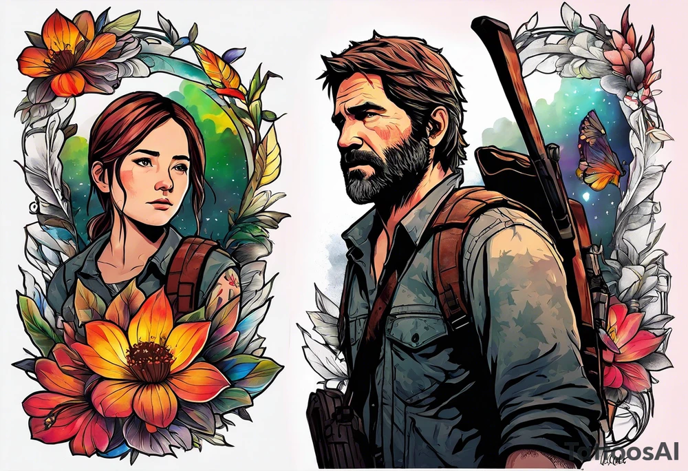 Last of Us firefly tattoo that incorporates Pride colors. I do not want any characters in this tattoo. tattoo idea