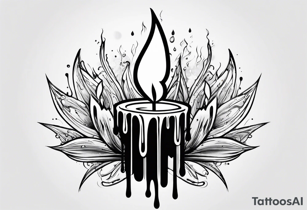 Old style drip candle with holder tattoo idea