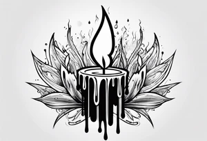 Old style drip candle with holder tattoo idea