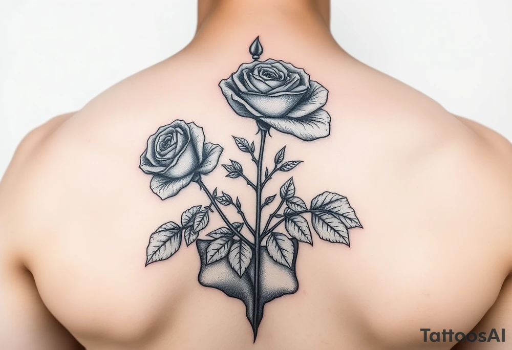 Roses growing out of Concrete tattoo idea