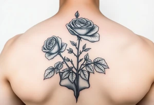 Roses growing out of Concrete tattoo idea