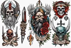 vertical heathen tattoo idea