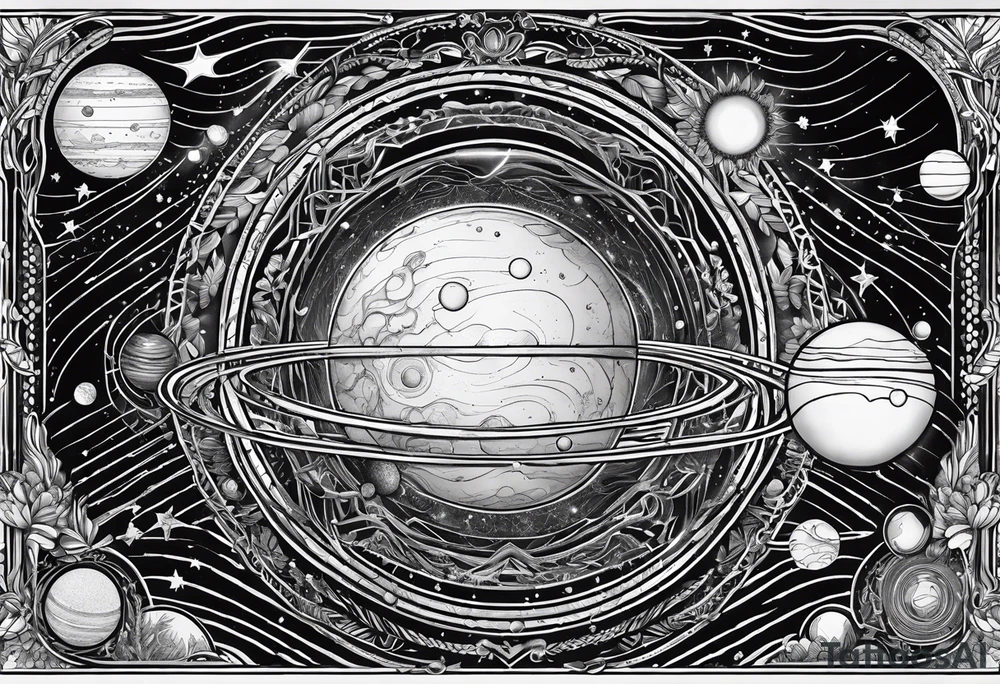 Fine line solar system tattoo tattoo idea