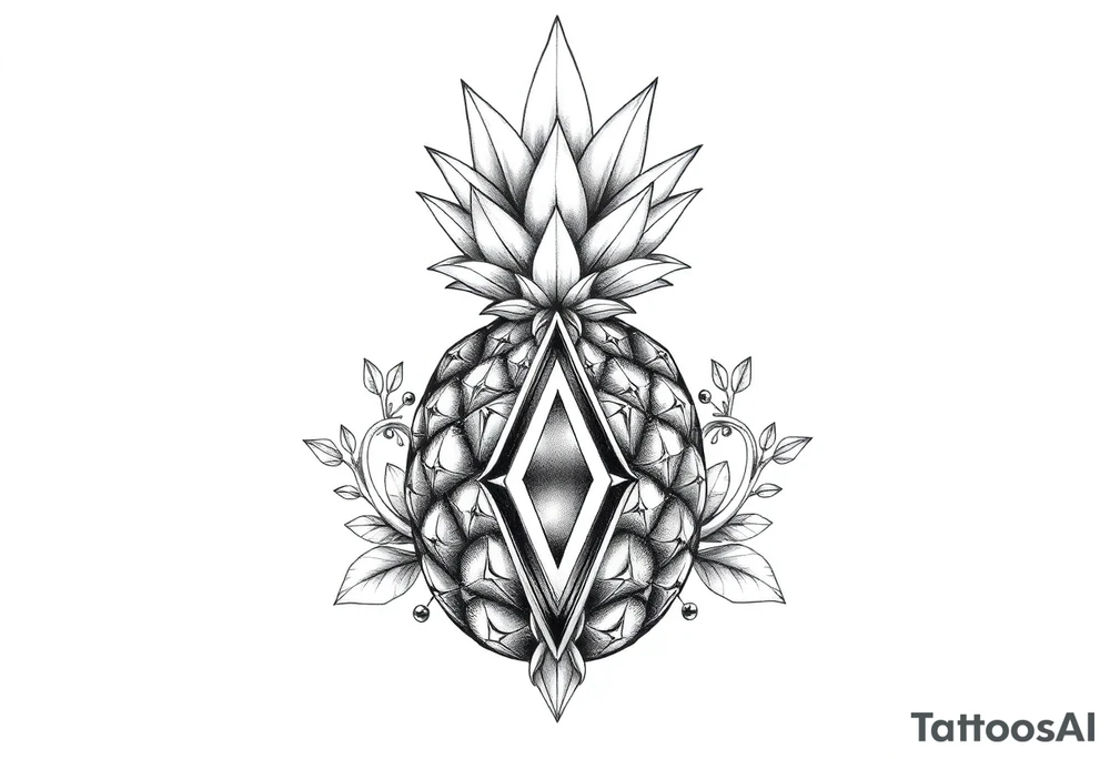 Pineapple,Pubic crown, diamond vagina and anus tattoo idea