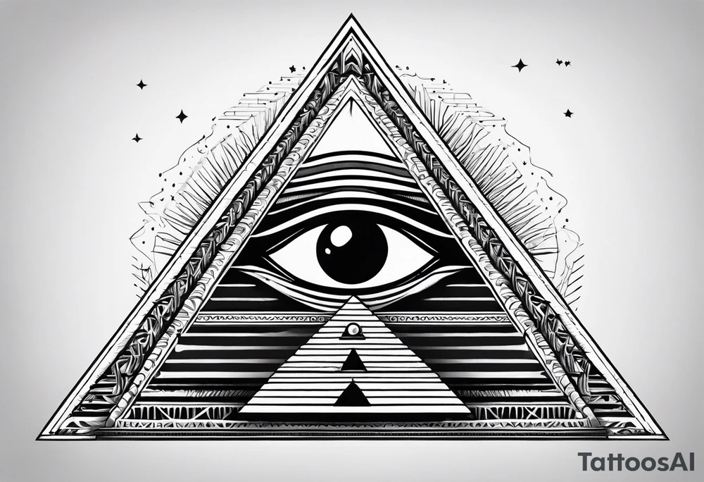 Pyramide with eye tattoo idea