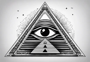 Pyramide with eye tattoo idea