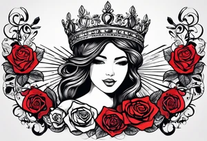 the rose queen's crown with a heart tattoo idea