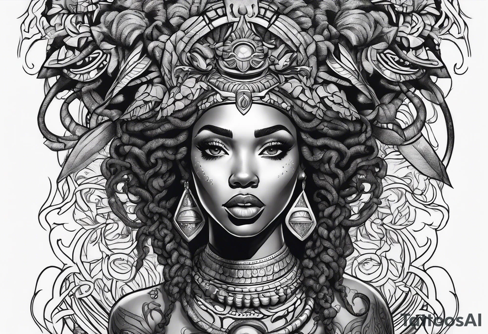 african medusa tattoo idea